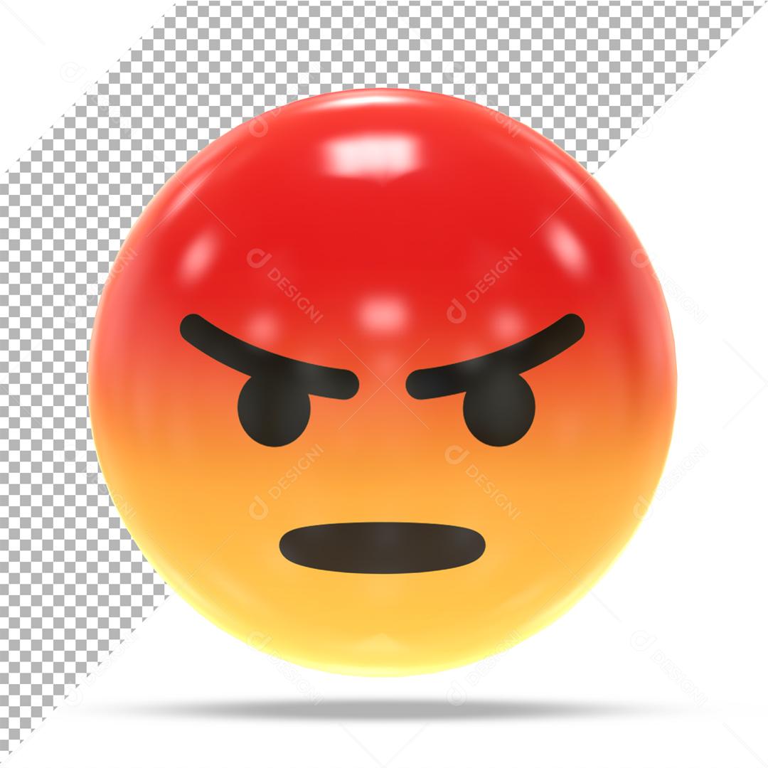Emoji 3D Reação Estresado Elemento Para Composição PSD