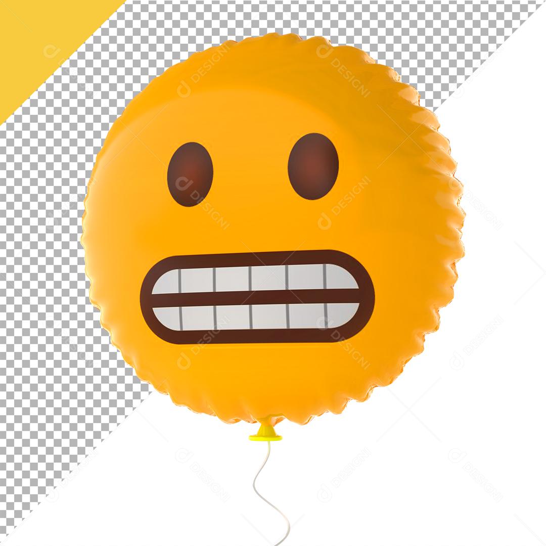Emoji de Balão 3D Reação Careta Elemento Para Composição PSD