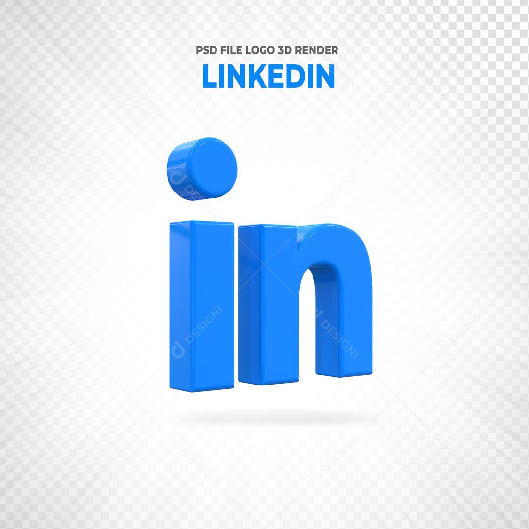 Linkedin 3D Elemento Para Composição PSD