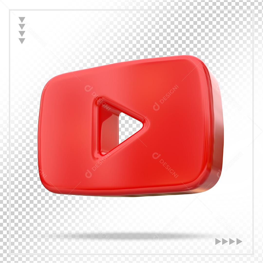 Youtube 3D Elemento Para Composição PSD