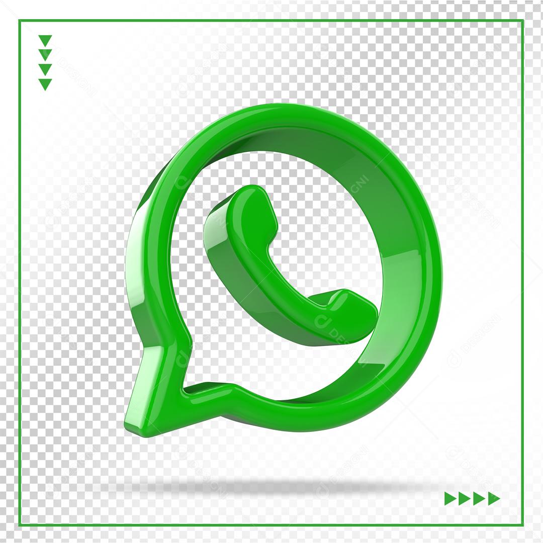 Ícone WhatsApp Elemento 3D Para Composição PSD