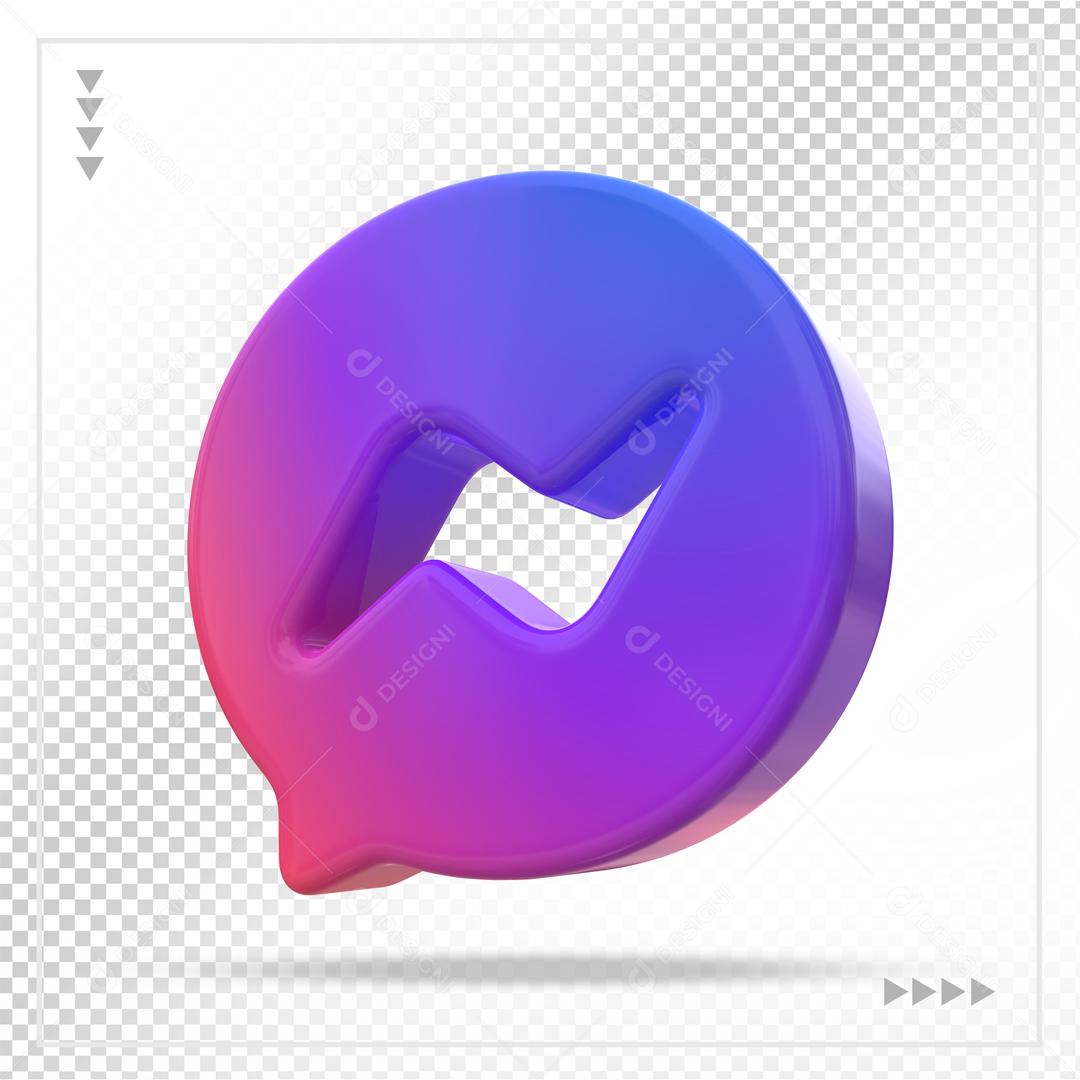 Ícone Messenger 3D Elemento Para Composição PSD