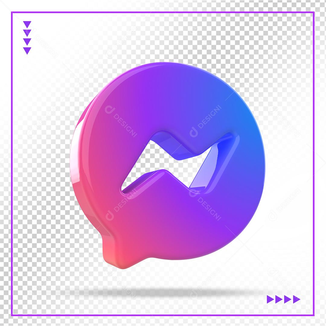 Messenger 3D Elemento Para Composição PSD
