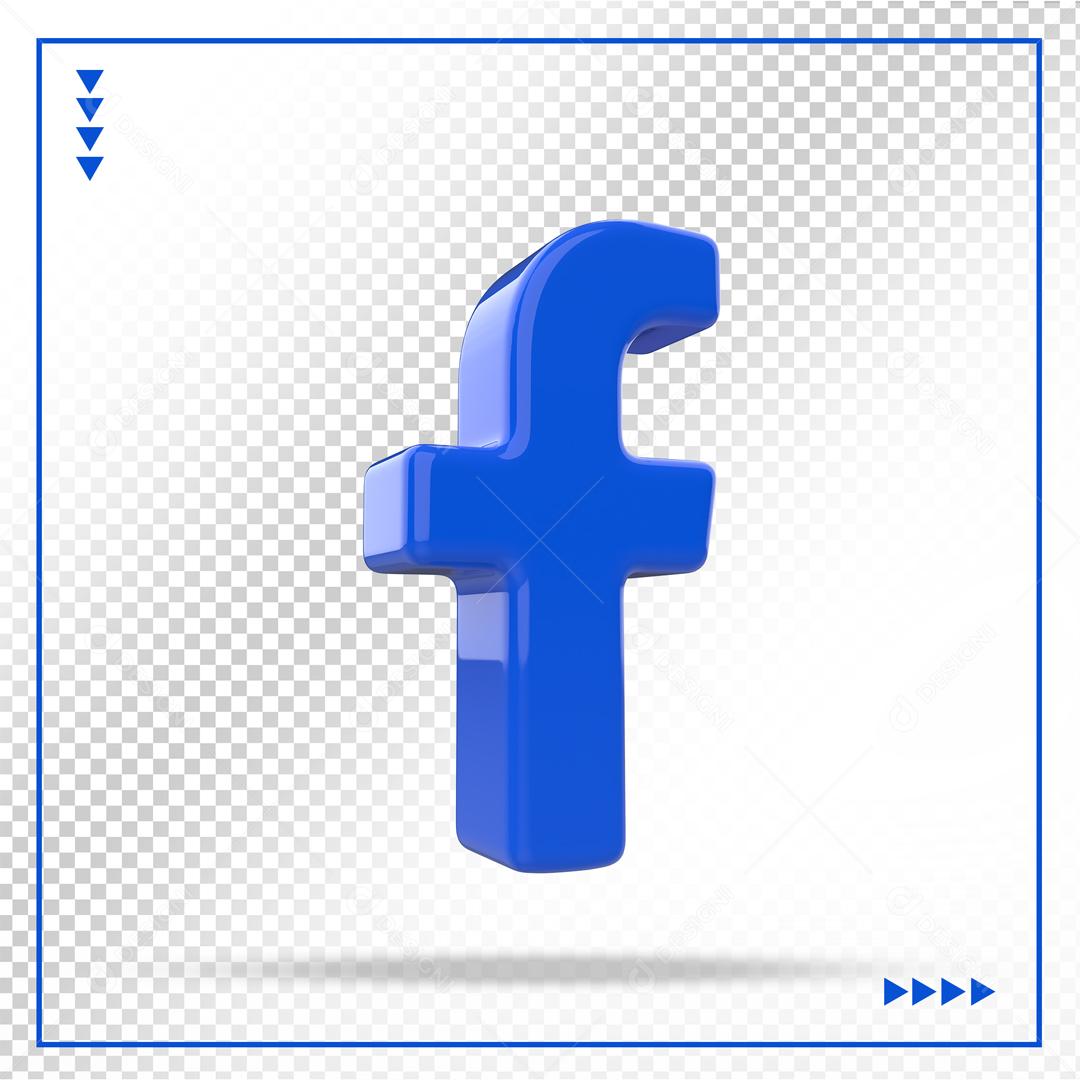ícone Facebook 3D Para Composição PSD