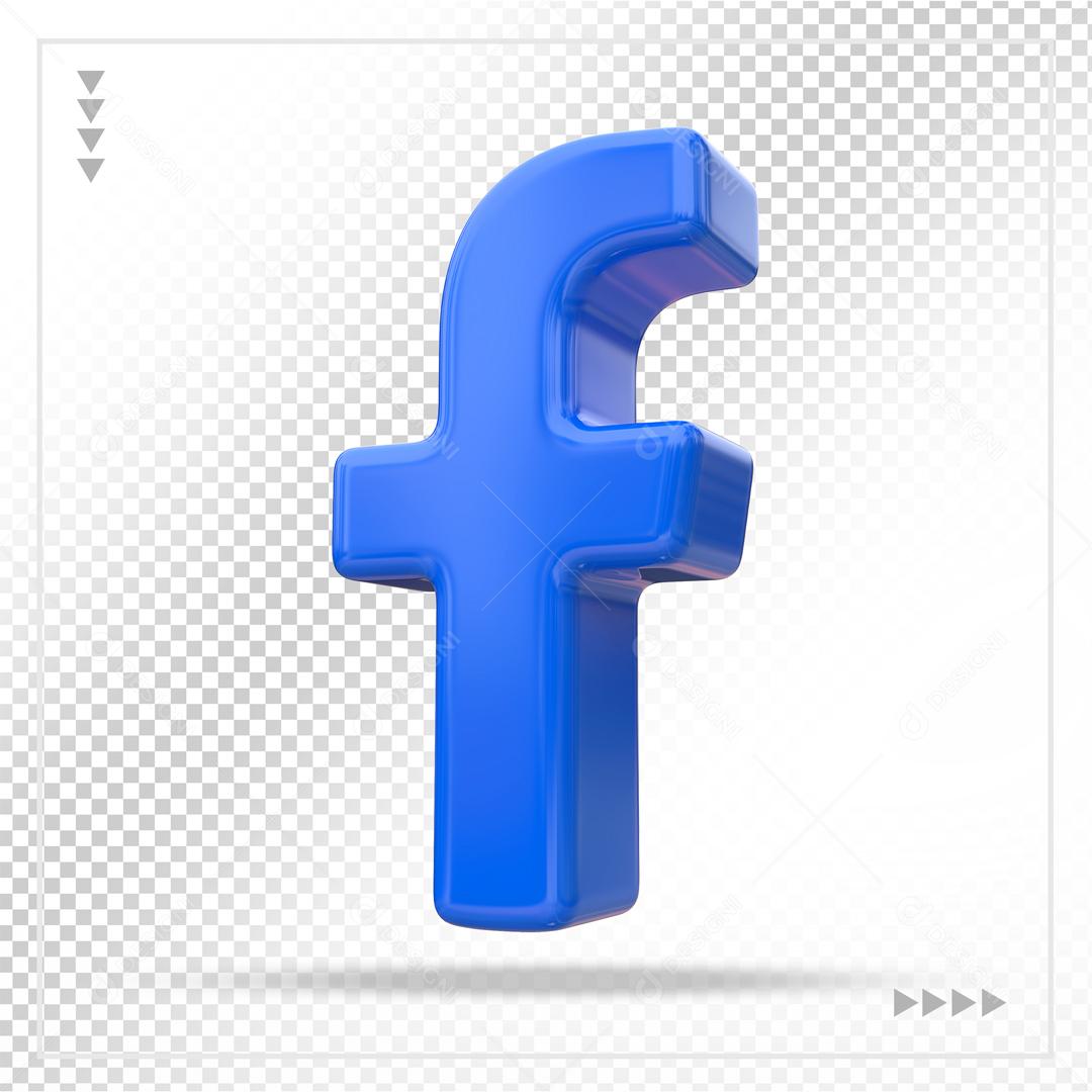 Facebook 3D Elemento Para Composição PSD