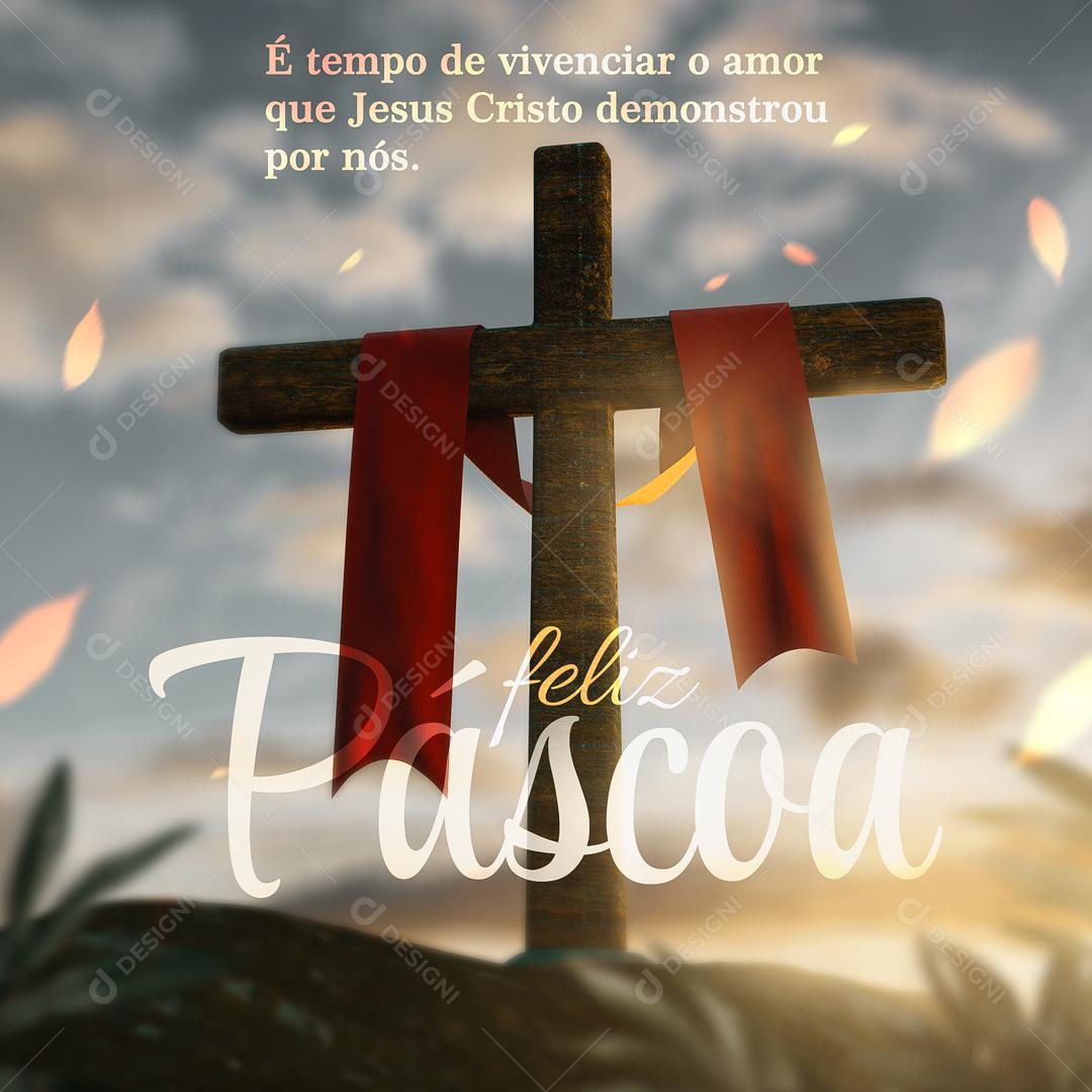 Feliz Páscoa é Tempo De Vivenciar Social Media PSD Editável