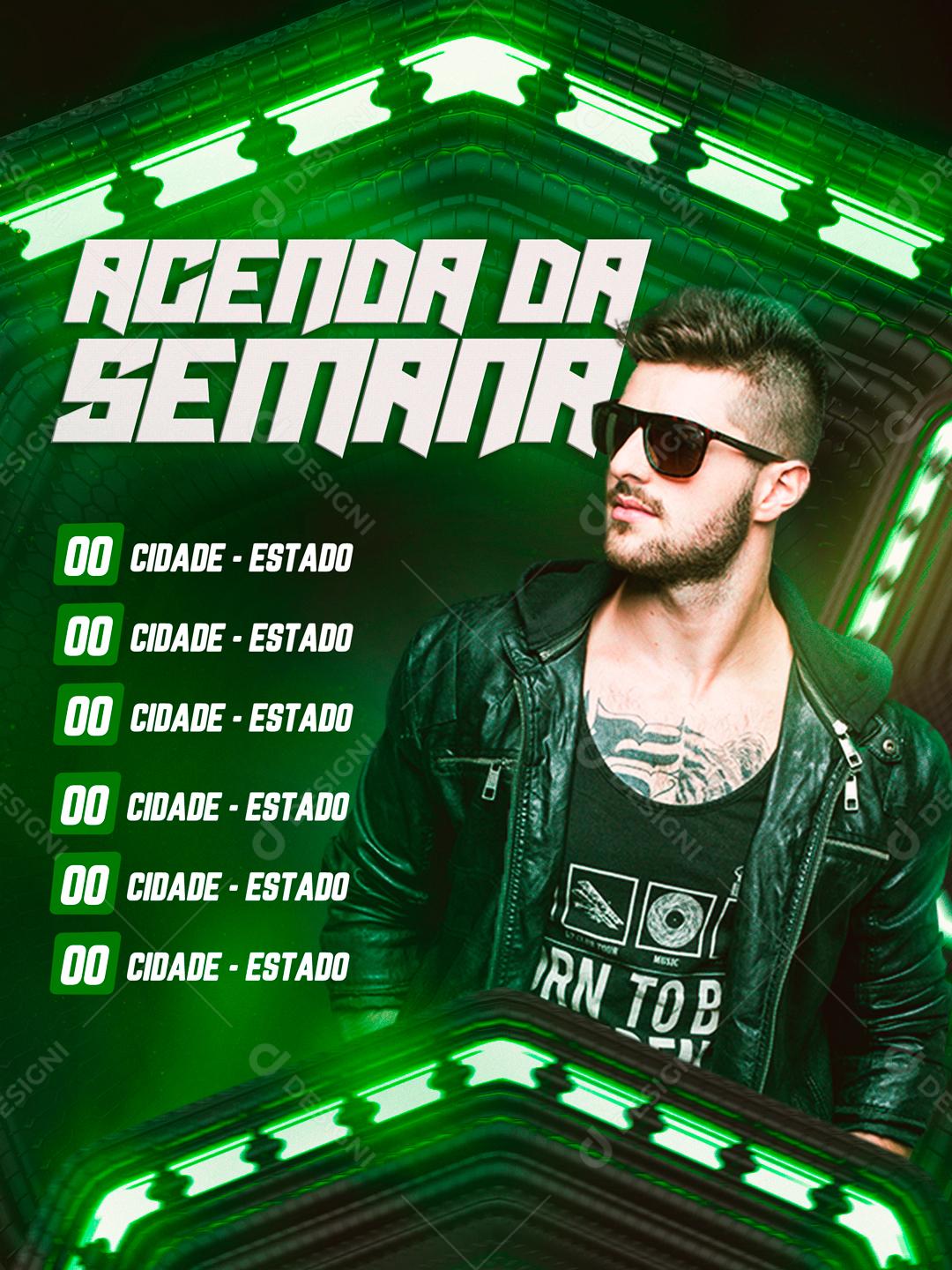 Flyer Agenda Da Semana Artistas Social Media PSD Editável