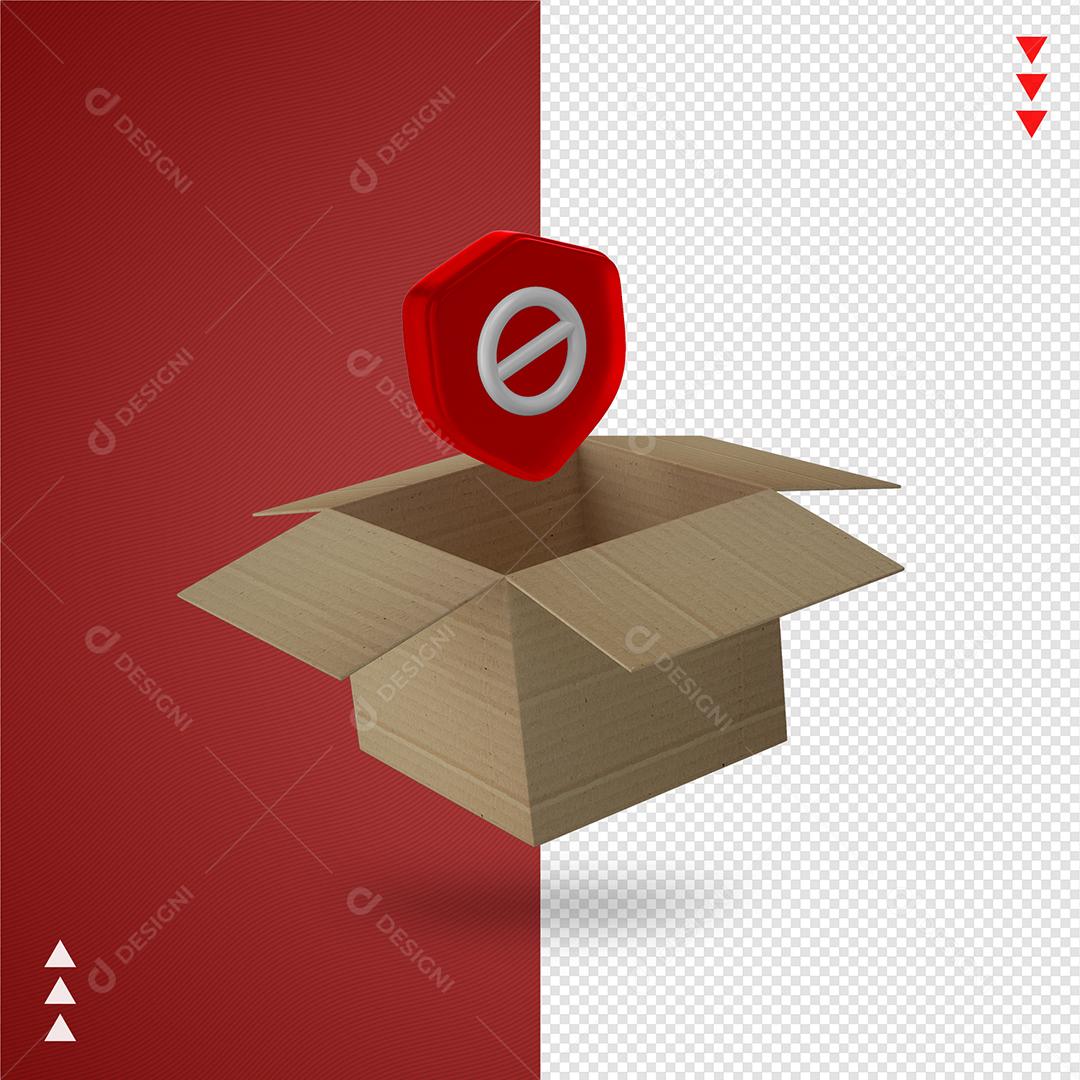 Caixa Entrega Errada Elemento 3D PNG Transparente
