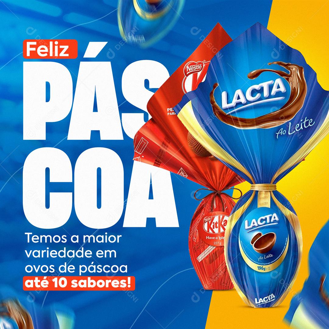 Feliz Páscoa Temos Que A Maior Variedade Em Páscoa Social Media PSD Editável