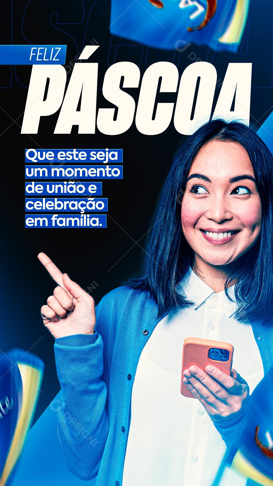 Feliz Páscoa Que Este Seja Um Momento De União E Celebração Em Família Social Media PSD Editável