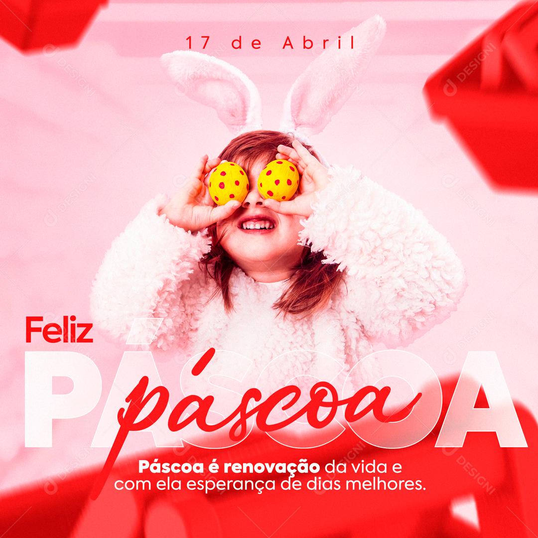 Feliz Páscoa Que Este Seja Um Momento De União E Celebração Em Família Social Media PSD Editável