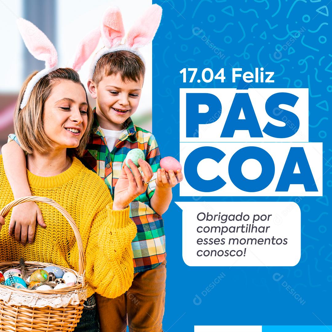 Feliz Páscoa Que Este Seja Um Momento De União E Celebração Em Família Social Media PSD Editável