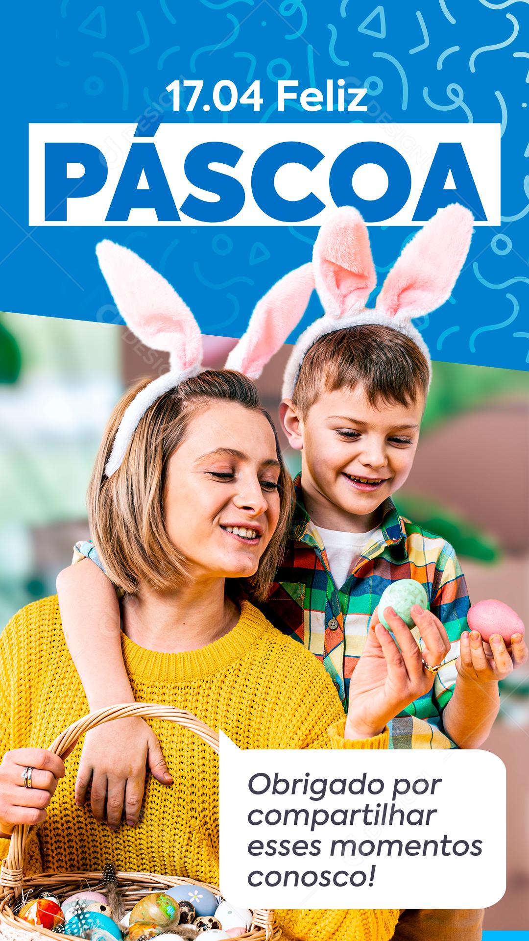 Feliz Páscoa Que Este Seja Um Momento De União E Celebração Em Família Social Media PSD Editável