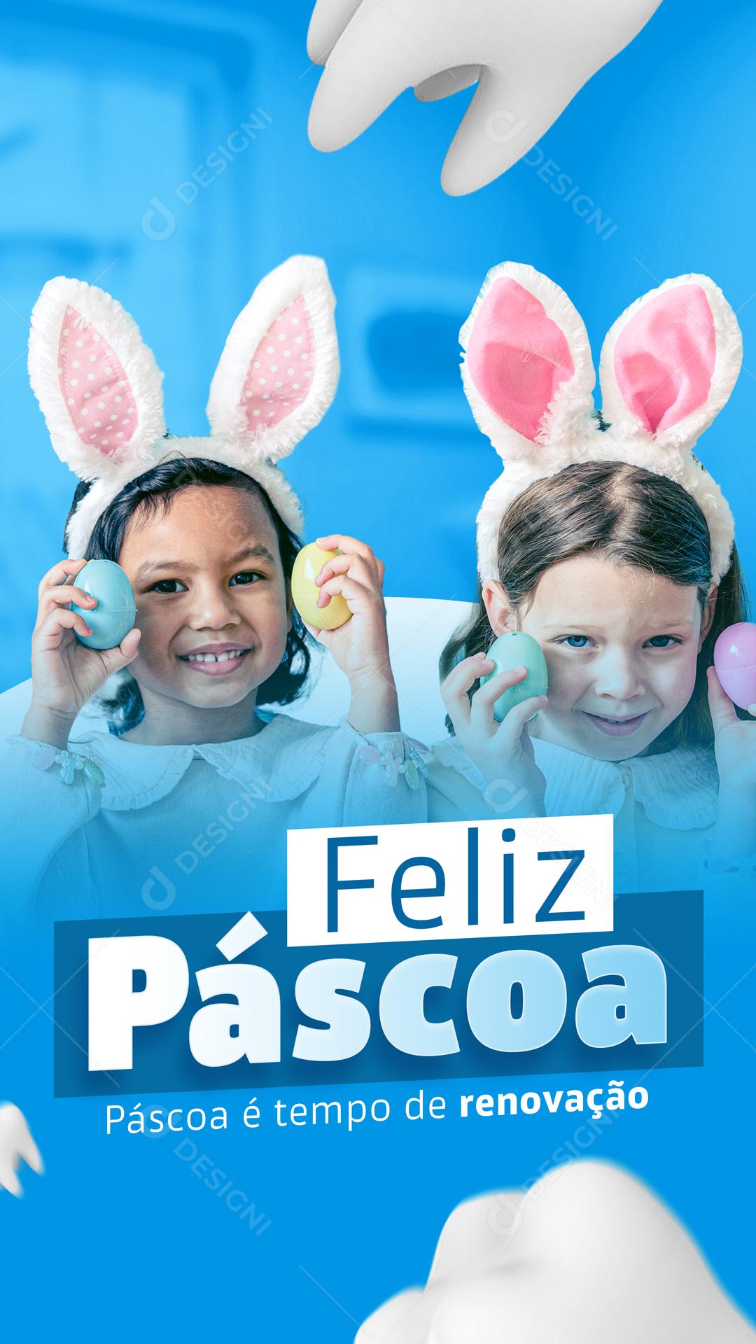Feliz Páscoa é tempo De Renovação Social Media PSD Editável