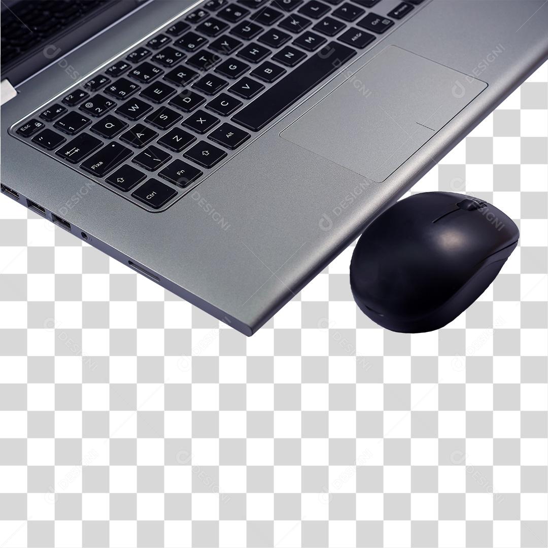 Notebook  e mouse PNG Transparente