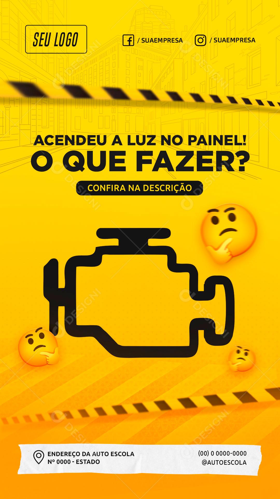 Acendeu Uma Luz No Seu Painel O Que Fazer Social Media PSD Editável