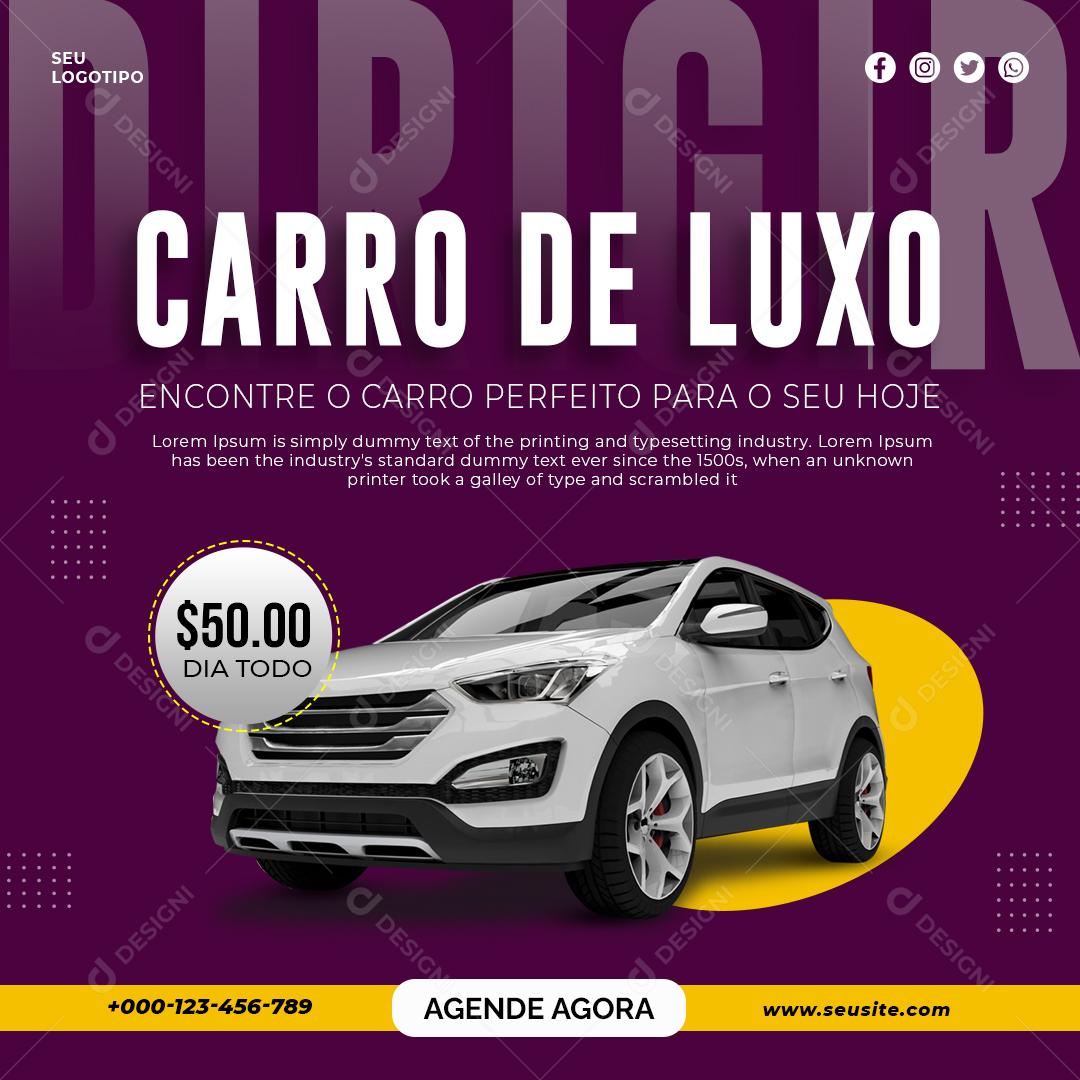 Social Media Aluguel de Carros de Luxo PSD Editável