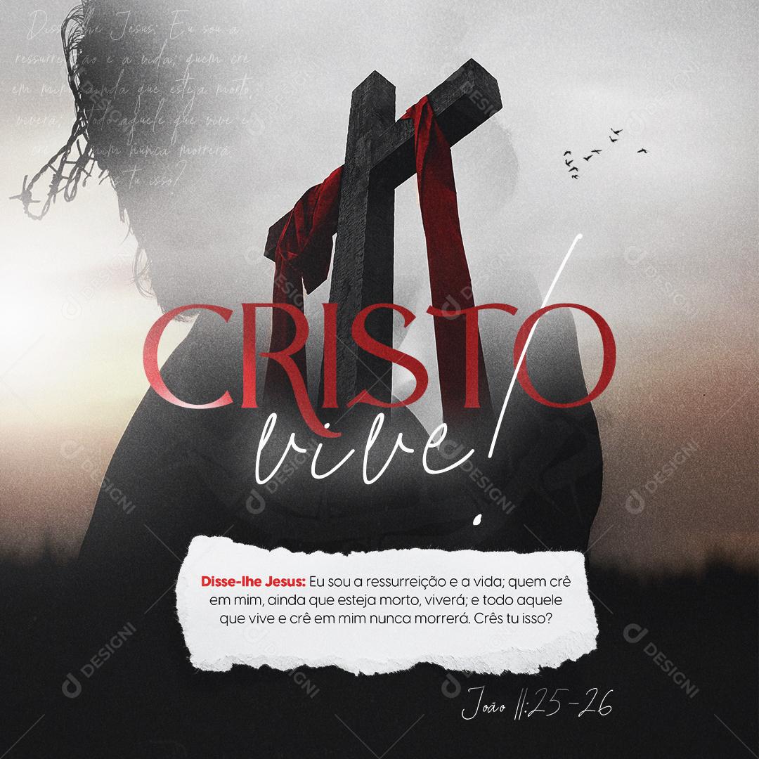 Social Media Feliz Páscoa Que a Luz de Cristo PSD Editável