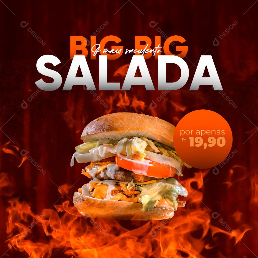 Social Media Hambúrgueria Big Salada PSD Editável