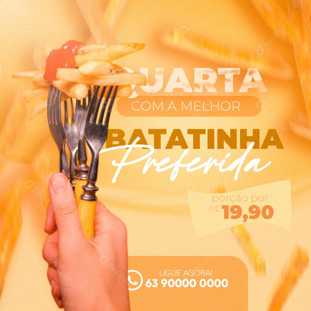 Social Média Porções de Batata Frita PSD Editável