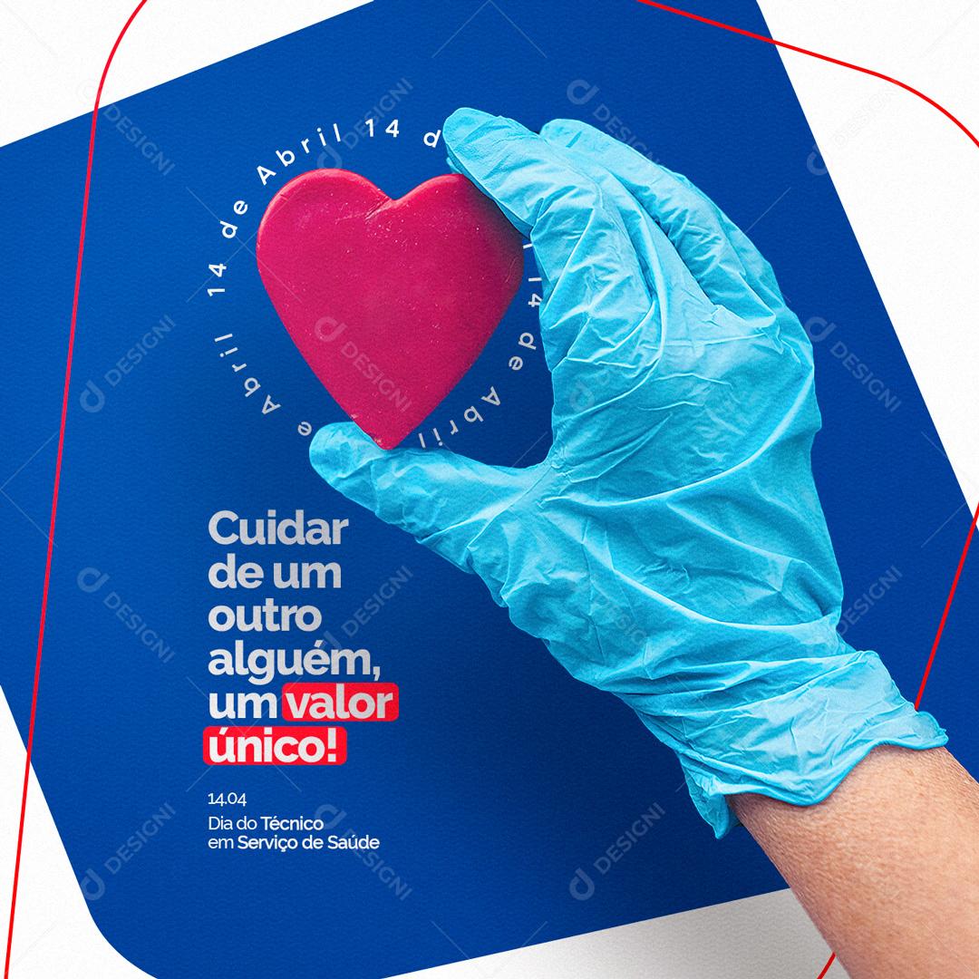 Social Media Cuidar de um outro Alguém Dia do Técnico em Serviço de Saúde PSD Editável