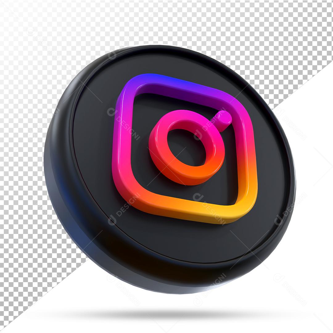 Elemento 3D Instagram Para Composição PSD