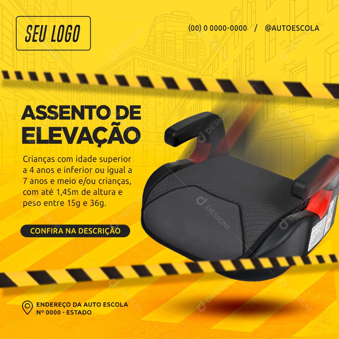 Social Media Assento de Elevação Auto Escola PSD Editável