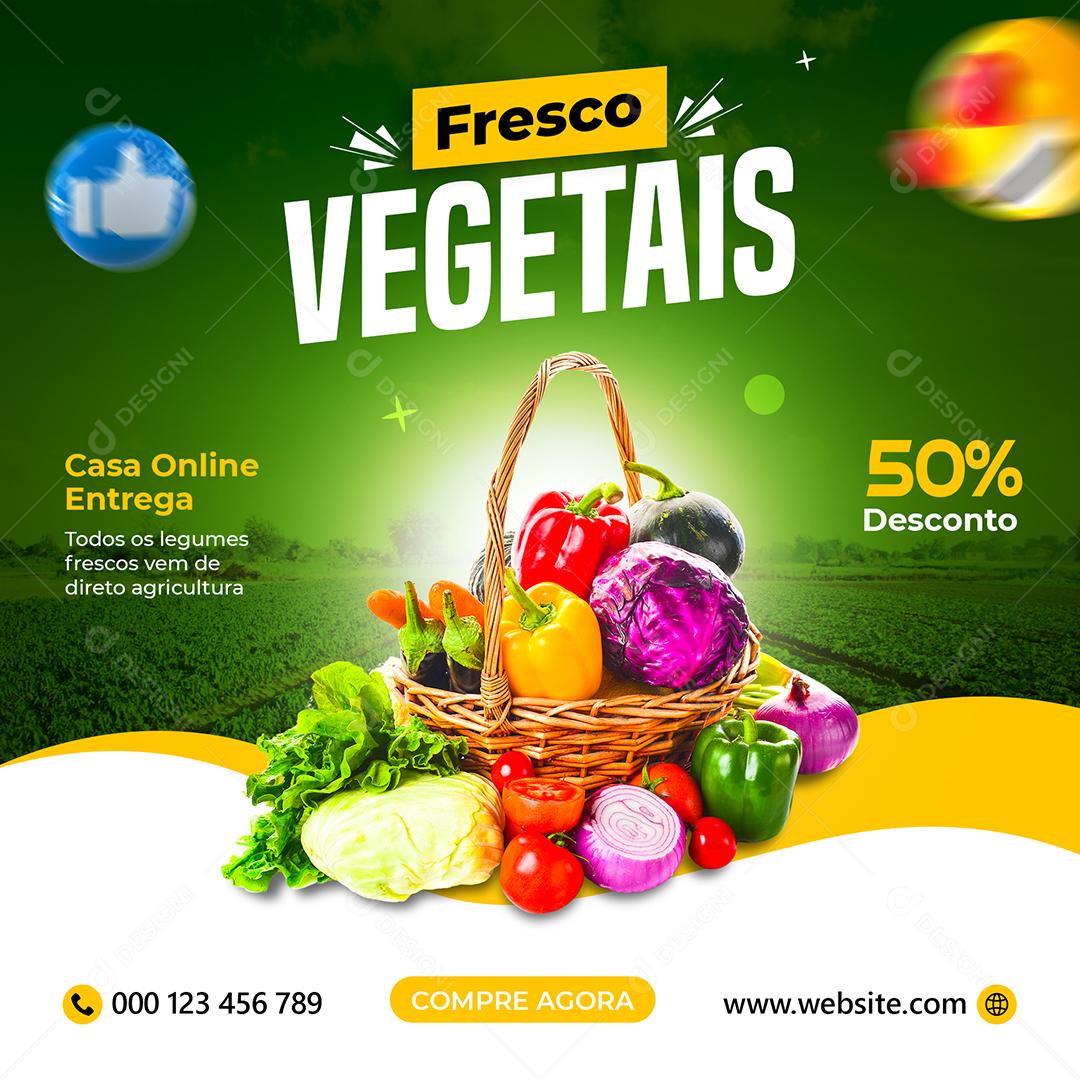 Hortifruti Fresco Vegetal Social Media PSD Editável