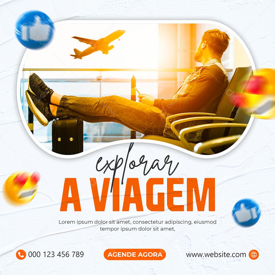 Social Media Explorar A Viagem PSD Editável