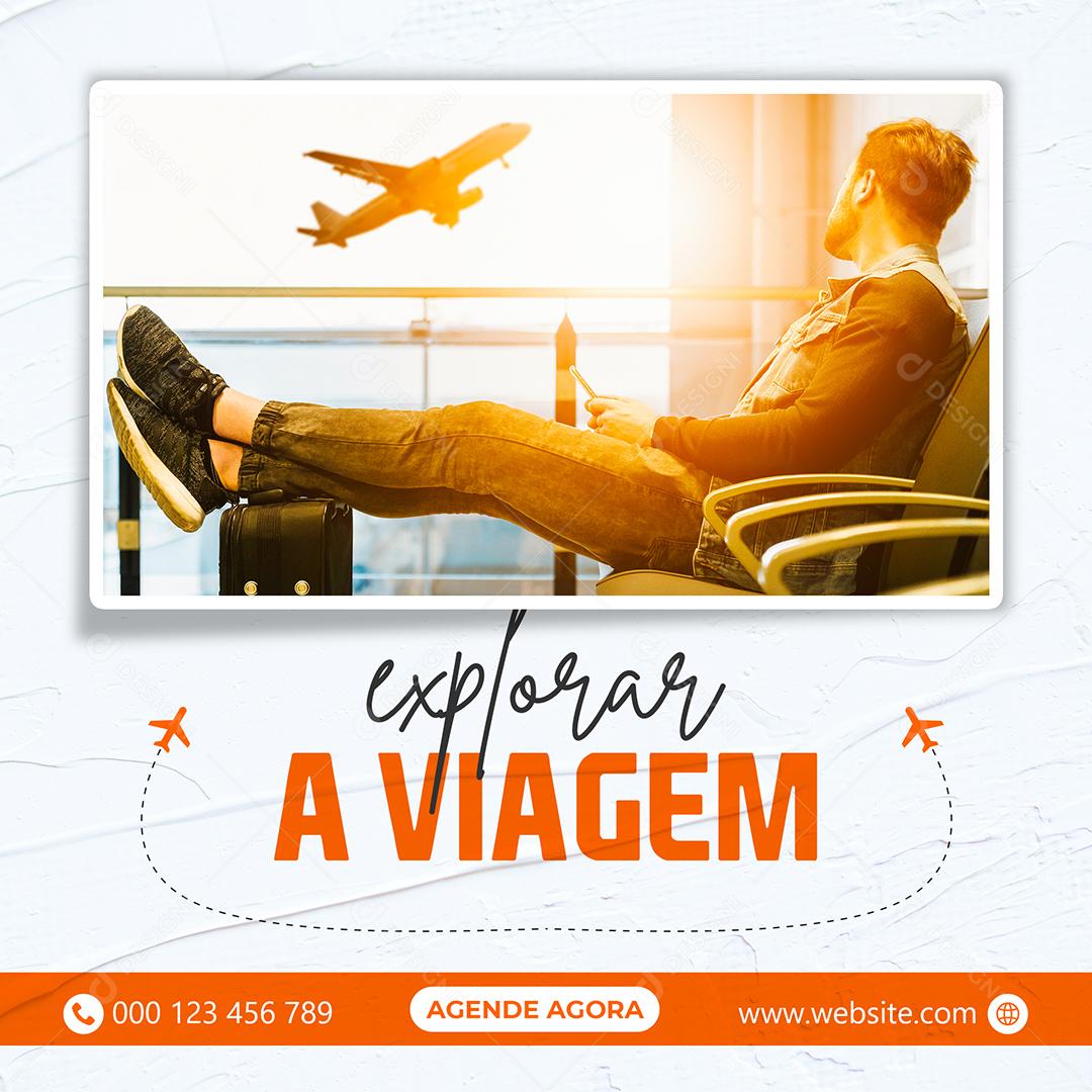 Social Media Explore O Mundo Viagem PSD Editável