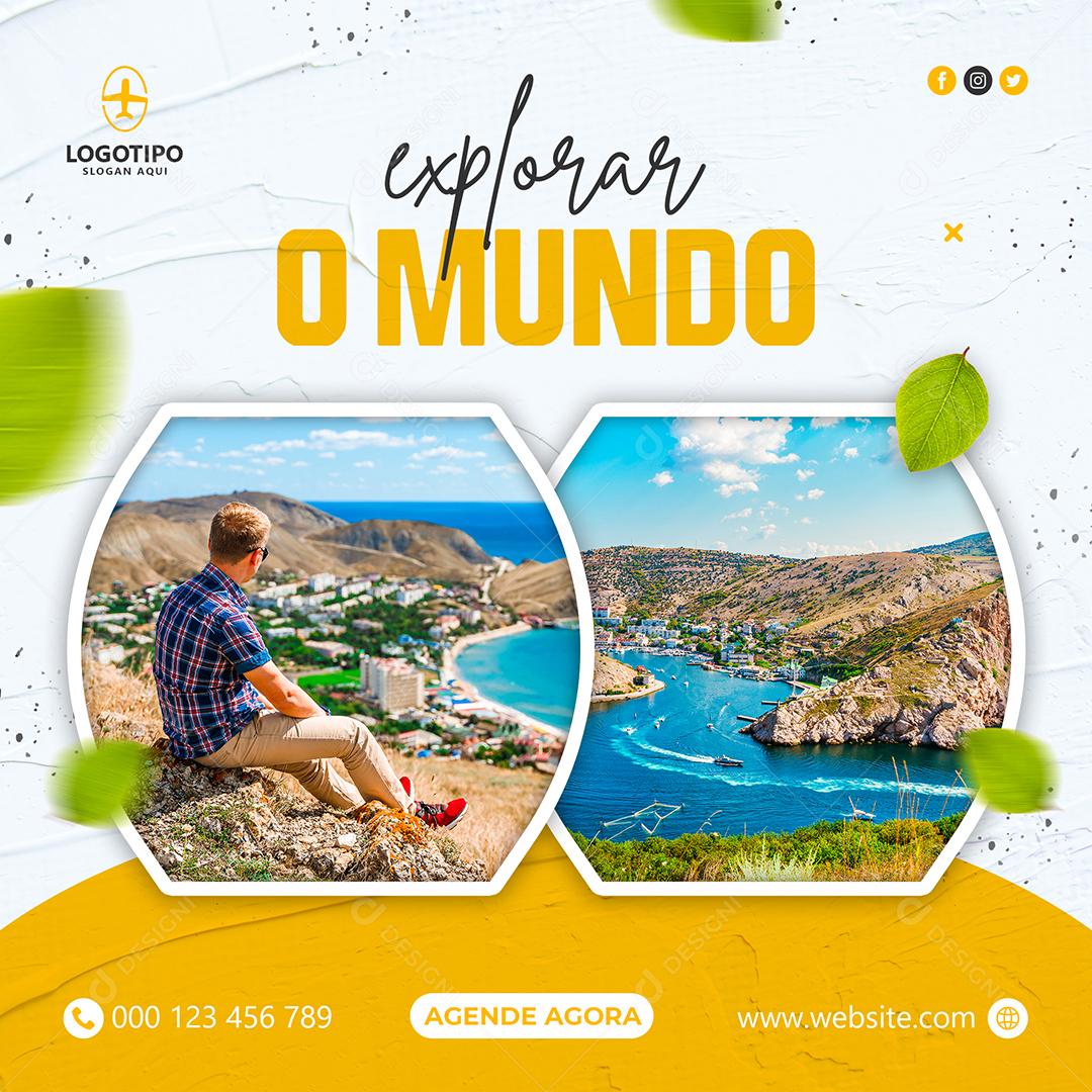 Social Media Explore O Mundo Viagem PSD Editável