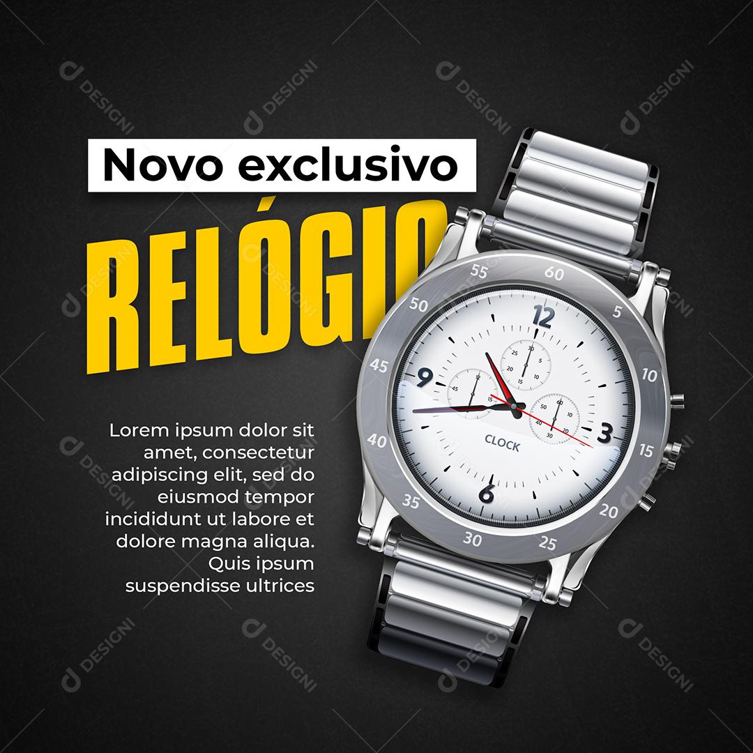 Social Media Novo Exclusivo Relógio Loja PSD Editável