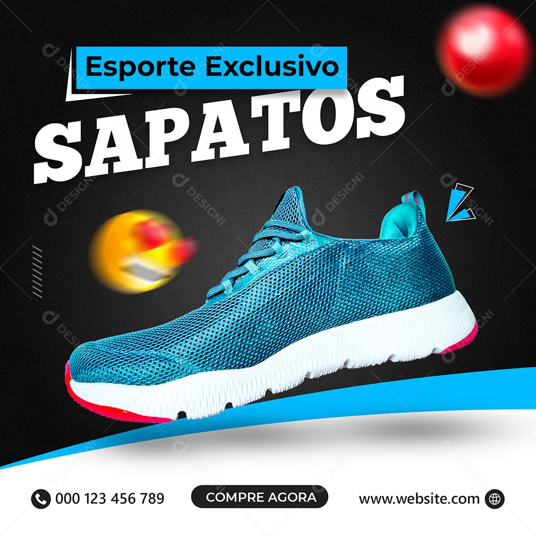 Social Media Tênis Esporte Exclusico Sapatos PSD Editável