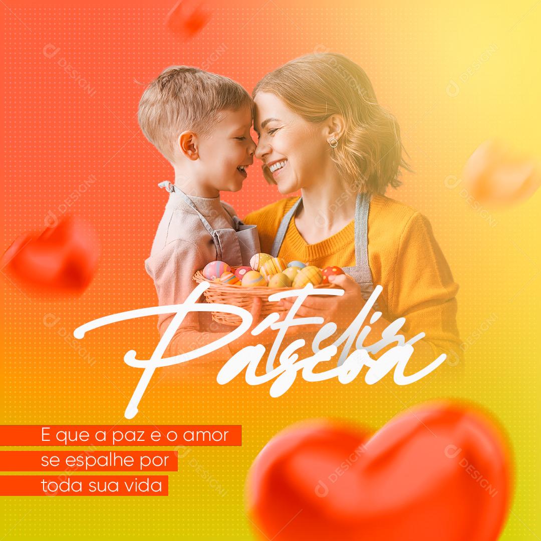 Feliz Páscoa Que a Paz e o Amor Se Espalhe Por Toda Sua Vida Social Media PSD Editável
