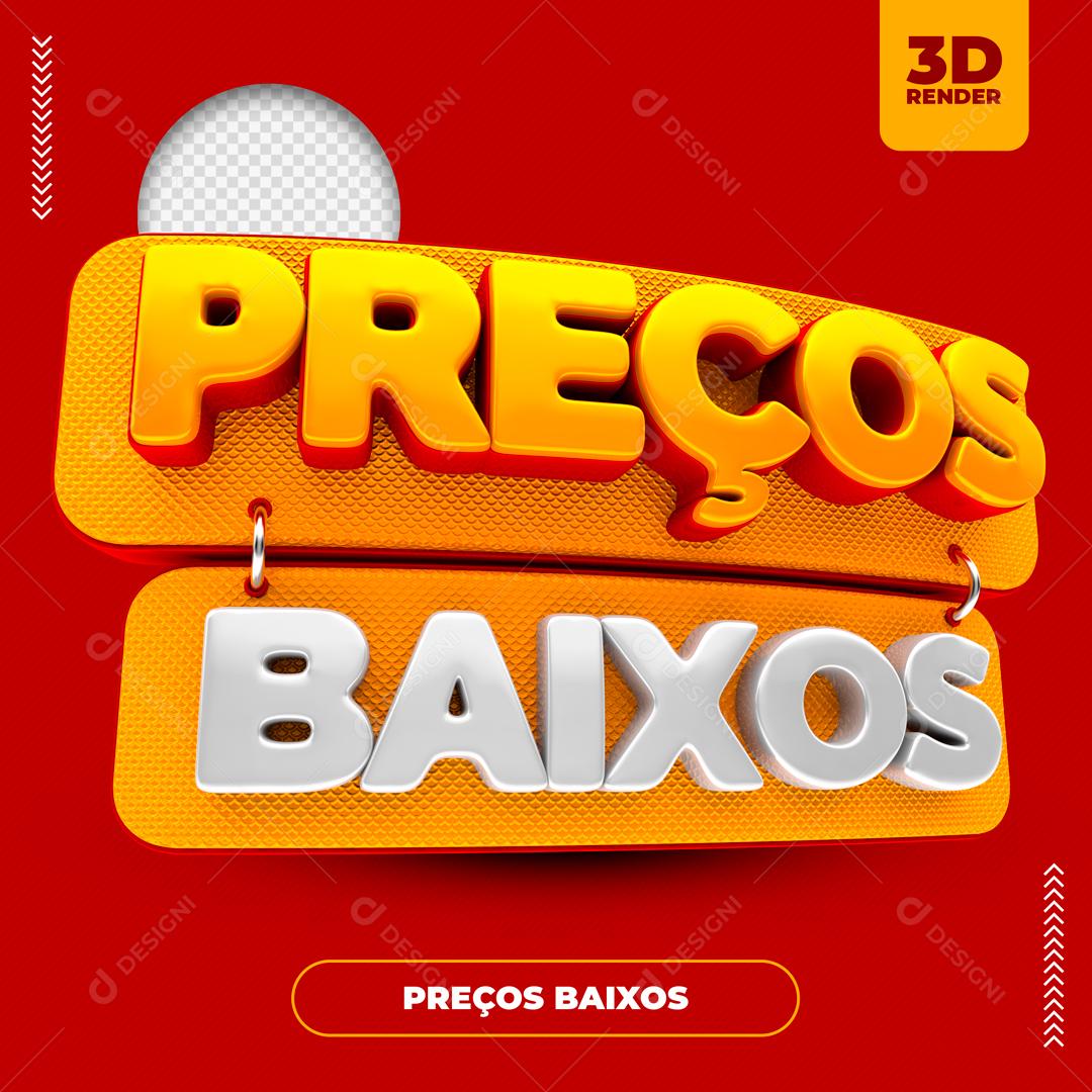 Selo 3D Para Composição Preços Baixos PSD Editável