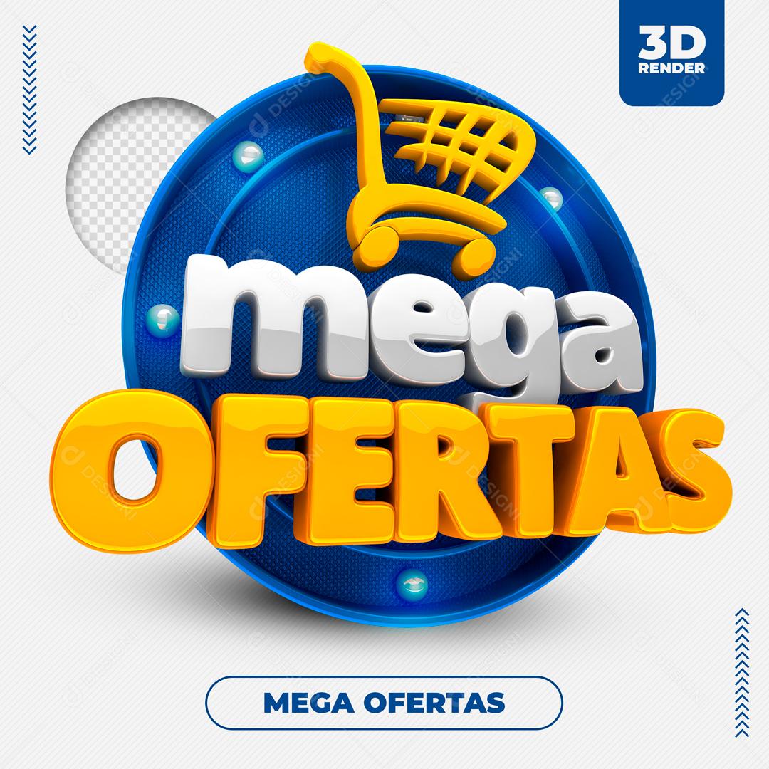 Selo 3D Para Composição Mega Ofertas PSD Editável