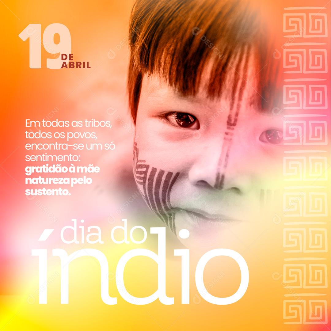 Dia Do Índio 19 De Abril As Caras Pintadas Social Media PSD Editável
