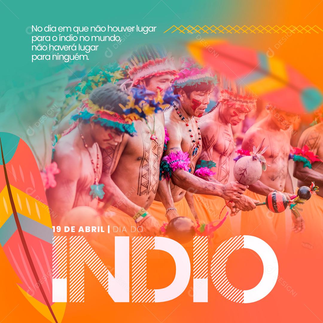 Dia Do Índio 19 De Abril Caras Pintadas Social Media PSD Editável