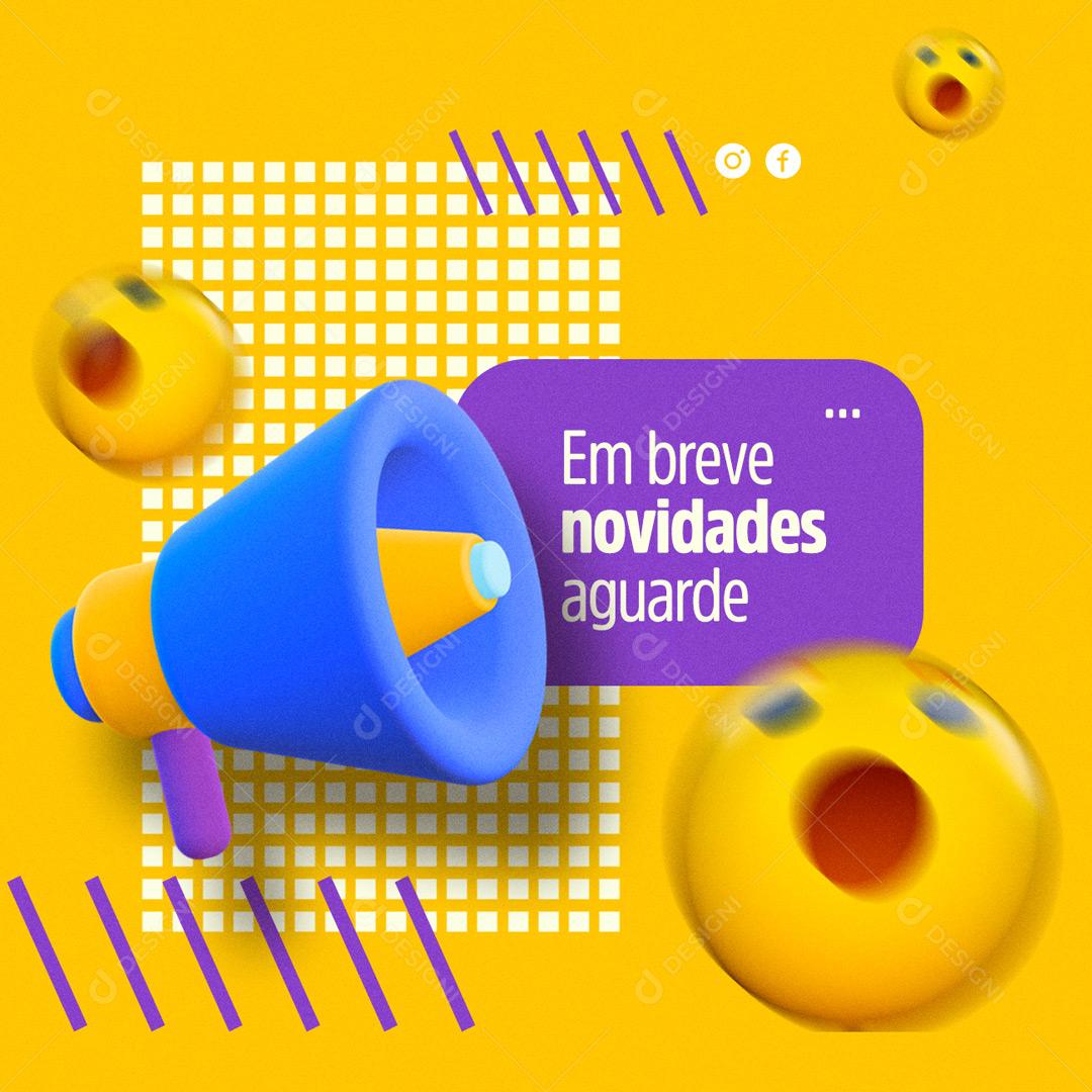 Social Media Comunicado Importante Em Breve Novidades Aguarde Loja PSD Editável