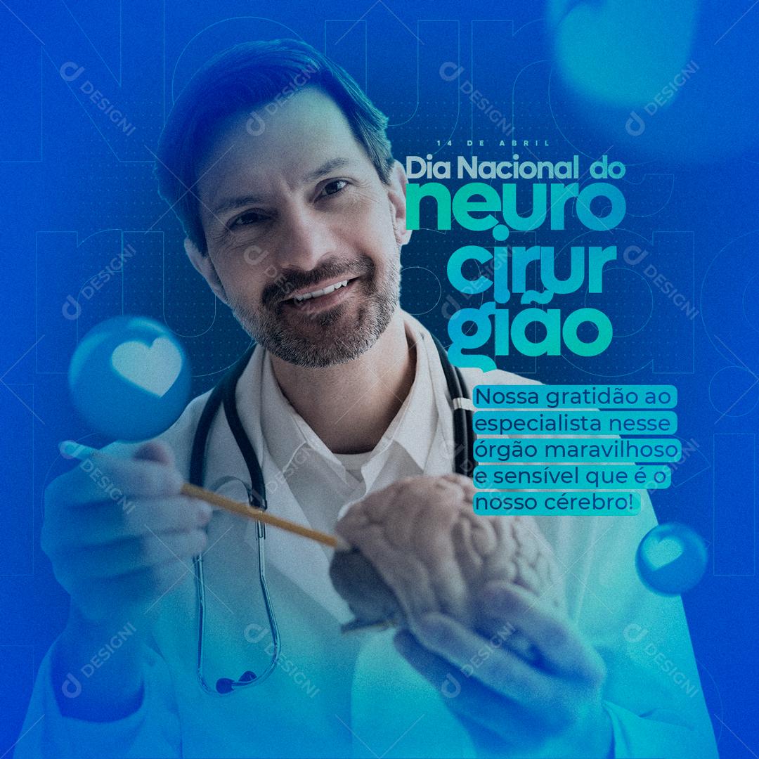 Social Media Nossa Gratidão Dia Nacional do Neurocirurgião PSD Editável