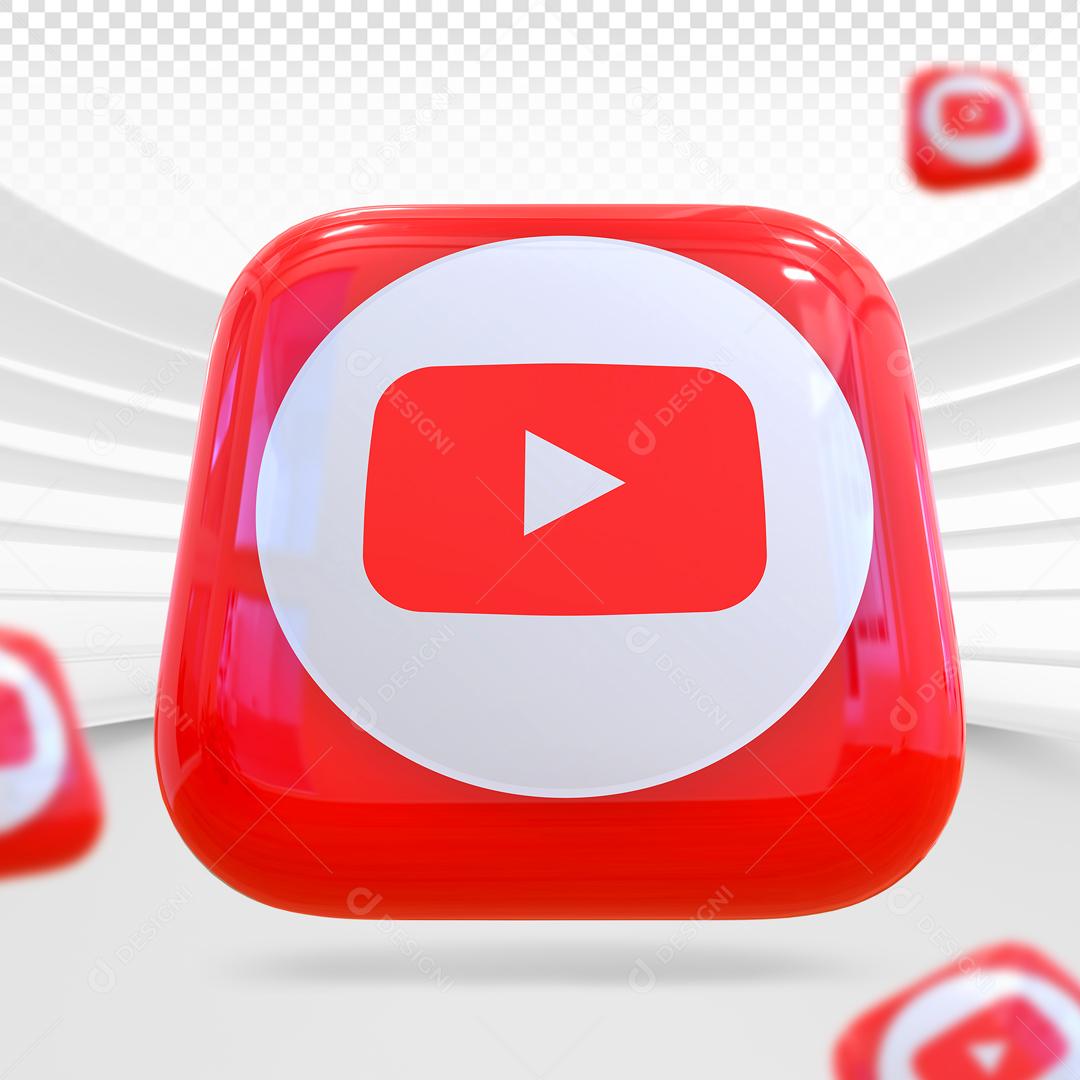 Youtube 3D Elemento Para Composição PSD