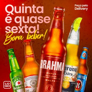 Quinta é Quase Sexta Bora Beber Social Media PSD Editável
