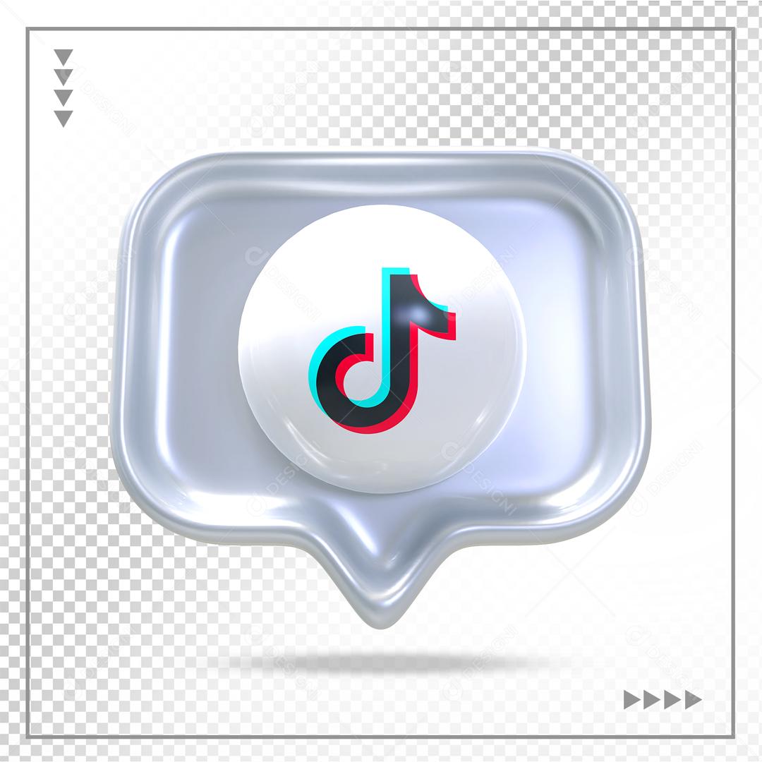 Tiktok 3D Elemento Para Composição PSD