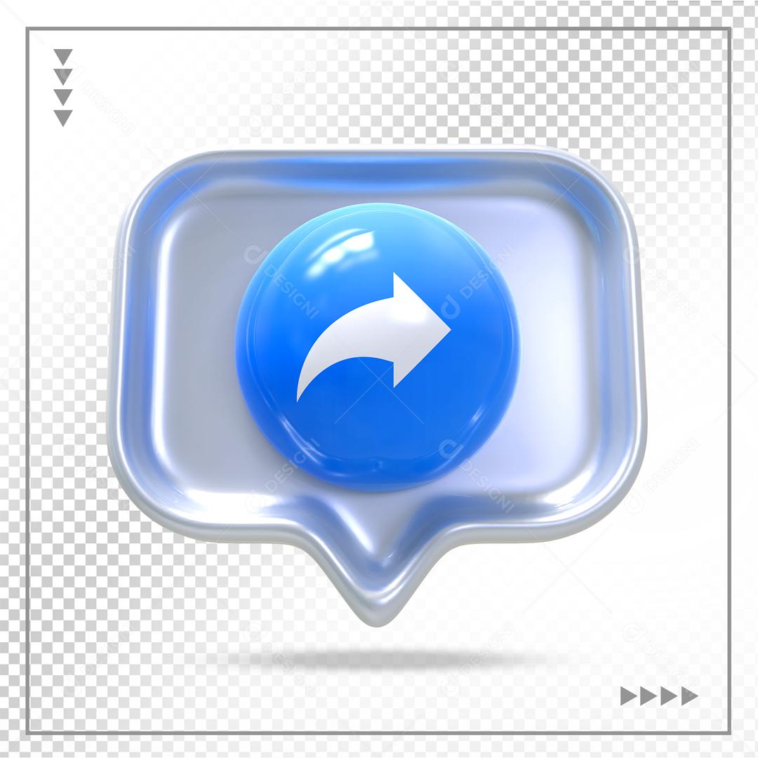 ícone Seta Direita 3D Elemento Para Composição PSD