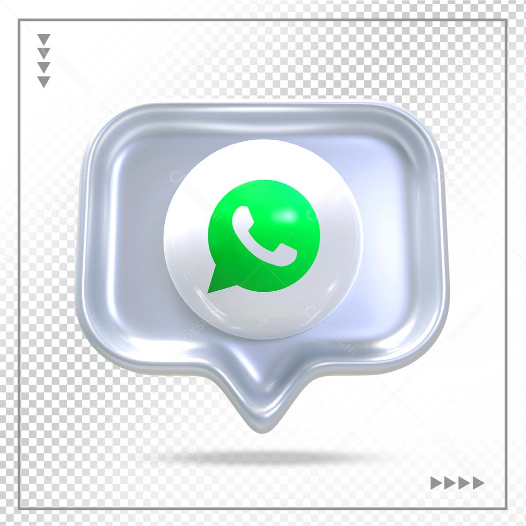 ícone Whatsapp Mensagem 3D Elemento Para Composição PSD