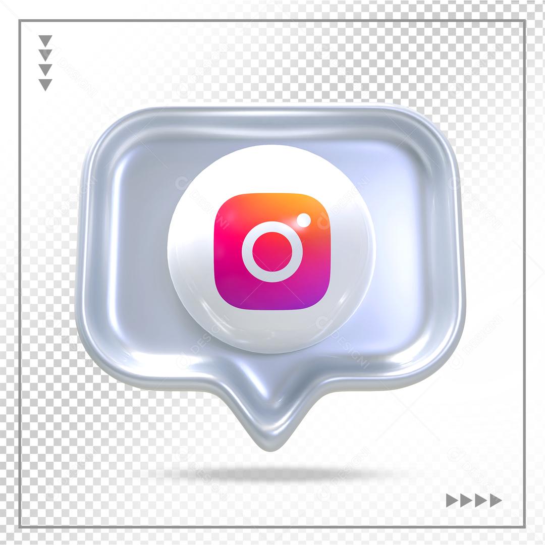 ícone Instagram Mensagem 3D Elemento Para Composição PSD