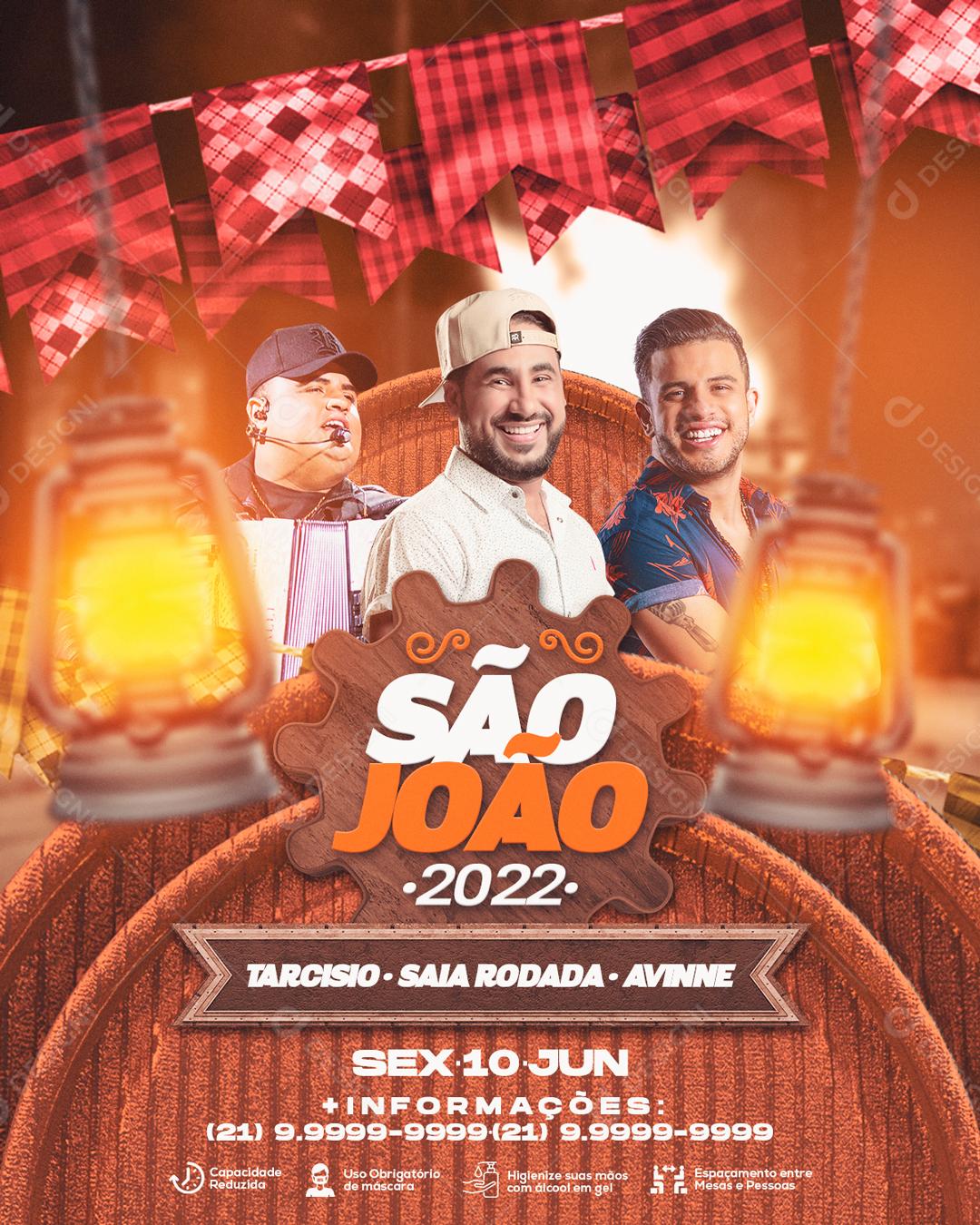 Flyer São João Tarciso Shows Social Media PSD Editável