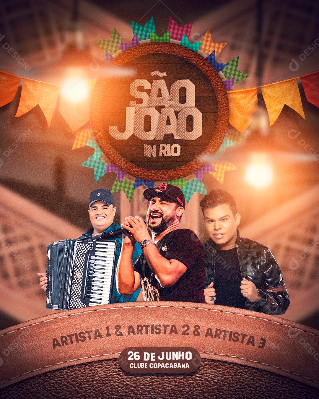Flyer Shows São João In Rio Social Media PSD Editável