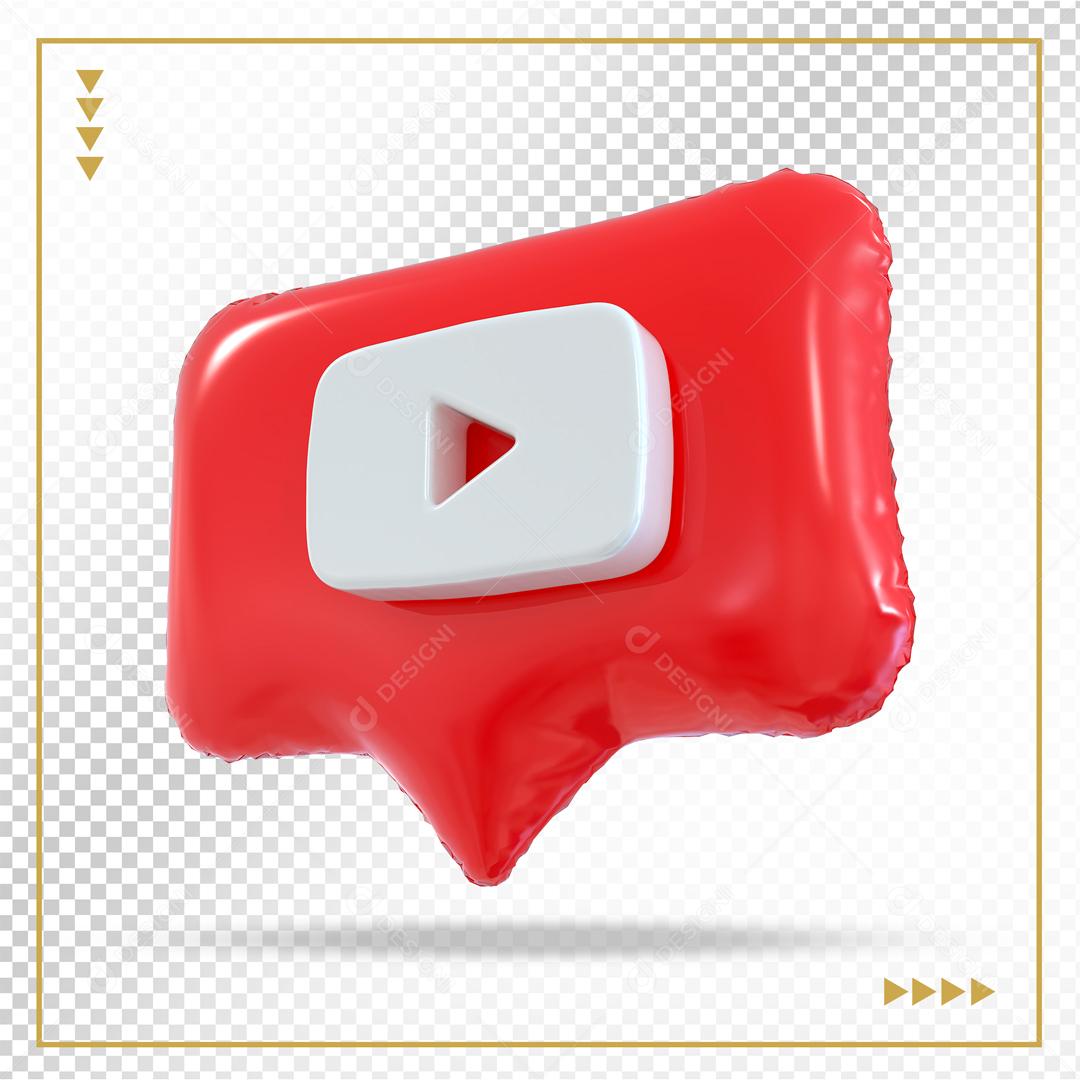 Youtube Caixa de Mensagem 3D Elemento Para Composição PSD