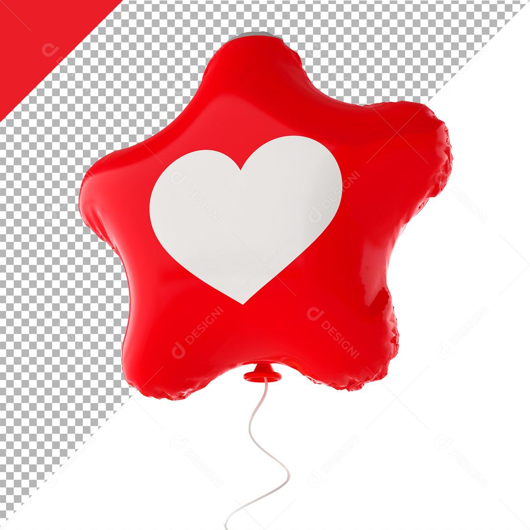 Like De Coração de Balão em Forma de Estrela Elemento Para Composição PSD